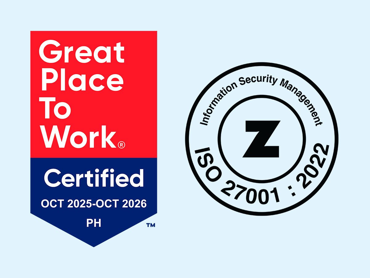 ZigZag certified Great Place to Work and ISO 27001 for information security and offshoring excellence